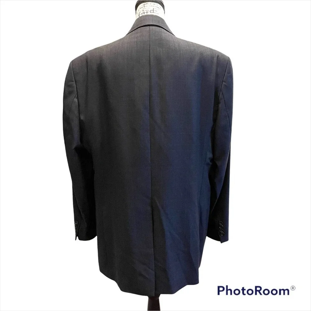 Ralph Lauren Suit Jacket Vest Blazer 2pc Sport Coat Navy Blue 43r Plaid